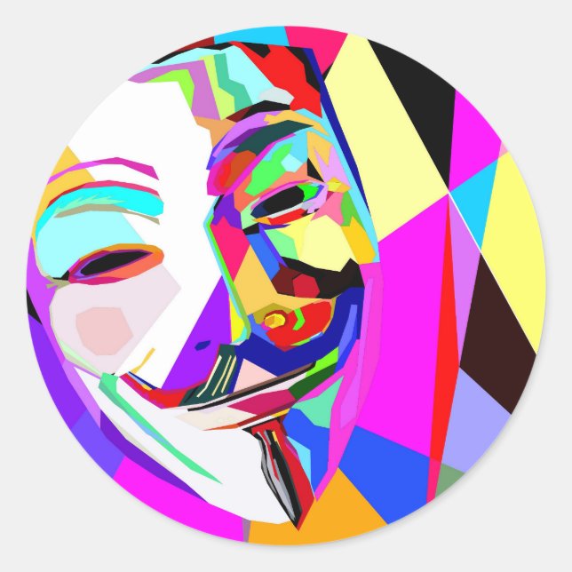 Ein anonymer Regenbogen Runder Aufkleber (Vorderseite)