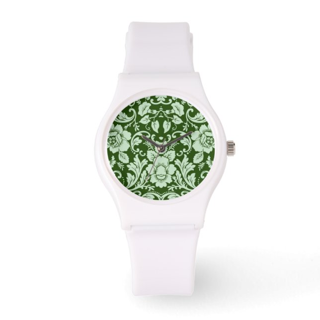 Ein antiker Blumendamast Armbanduhr (Vorderseite)
