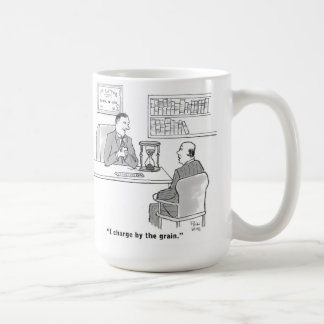 Ein Anwalt, der weiß, wie er seine Gebühren erhebe Kaffeetasse