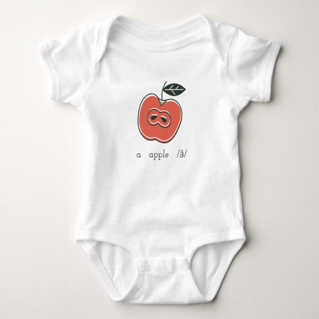 ein Apfel /ă/ Baby-Bodysuit Baby Strampler (Vorderseite)