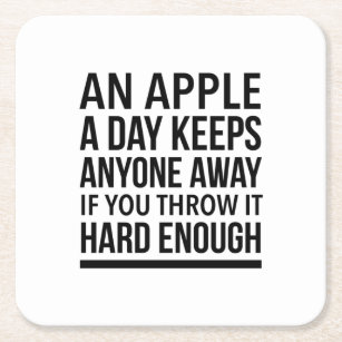 Ein Apfel am Tag behalte jeden weg, wenn man ihn s Rechteckiger Pappuntersetzer