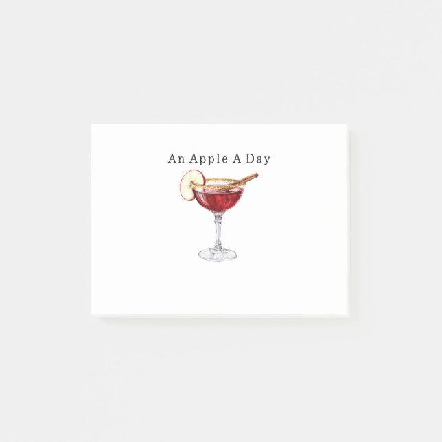 Ein Apfel am Tag   Post-it Klebezettel (Vorderseite)
