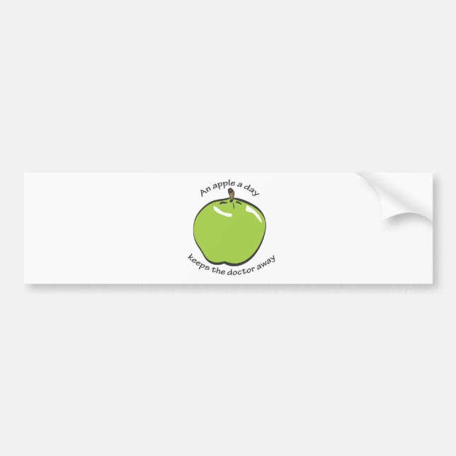Ein Apfel ein Tag… Autoaufkleber (Vorne)