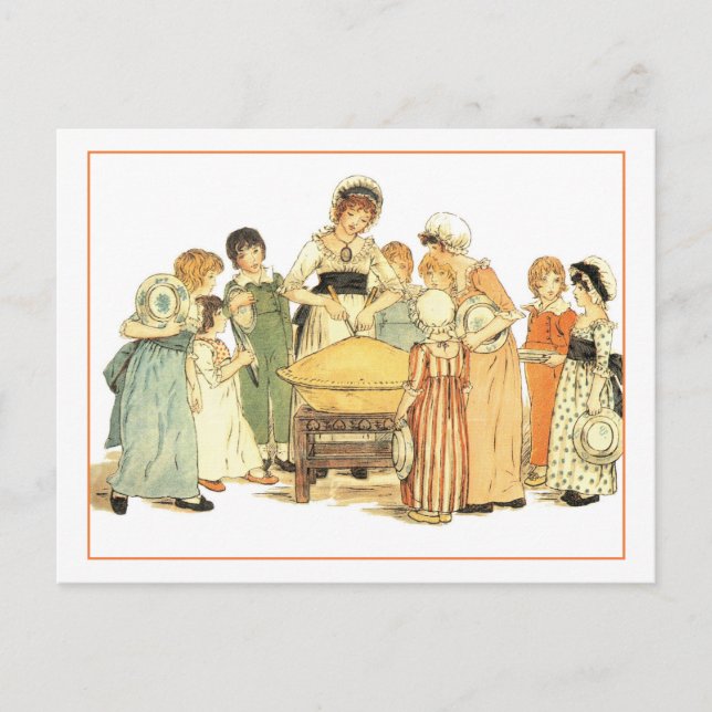 Ein Apfelkuchen: Cut it Postkarte (Vorderseite)