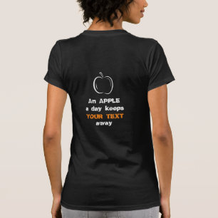 Ein Apple an Day White Line Art T-Shirt