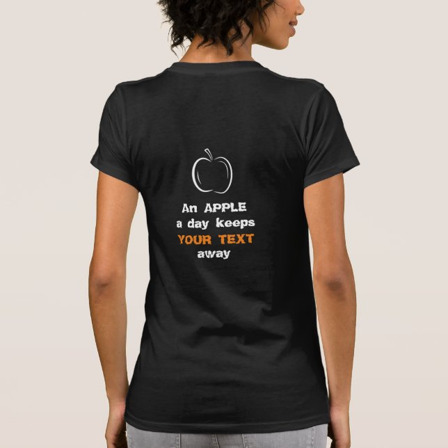 Ein Apple an Day White Line Art T-Shirt (Rückseite)