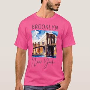 Ein Aquarellbild von Brooklyn - New York - Vereini T-Shirt