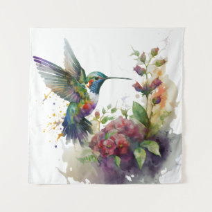 Ein Aquareller Delikatesse Hummingbird Mauer Art Wandteppich
