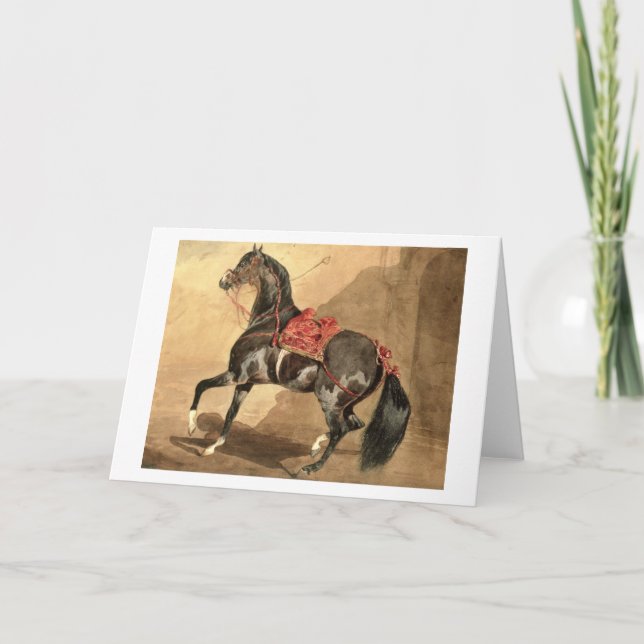 Ein Arabisches Pferd (g/c auf Papier gelegt) Karte (Vorderseite)