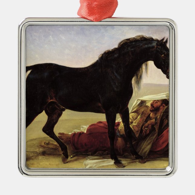 Ein arabisches Pferd Silbernes Ornament (Vorne)