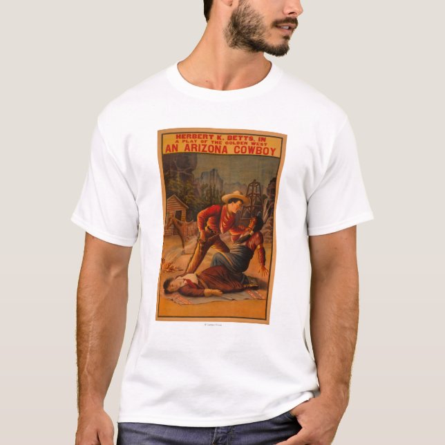 Ein Arizona-Cowboy - Cowboy und indischer Kampf T-Shirt (Vorderseite)
