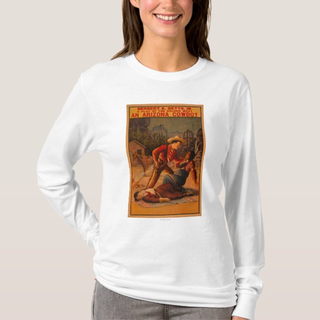 Ein Arizona-Cowboy - Cowboy und indischer Kampf T-Shirt (Vorderseite)