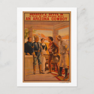Ein Arizona Cowboy Western Spielplakat Postkarte