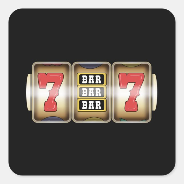Ein Arm Bandit Spielautomat Roulette Quadratischer Aufkleber (Vorderseite)