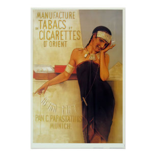 Ein Art Deco-Plakat für deutsche Zigaretten Poster