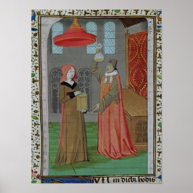 Ein Arzt, der den Harn von St. Elisabeth untersuch Poster (Vorne)