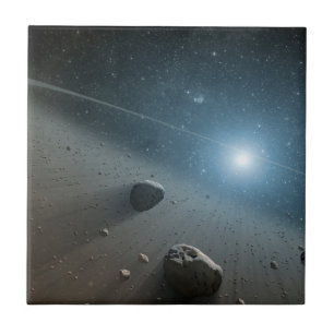 Ein Asteroidengürtel rund um den hellen Star Vega. Fliese