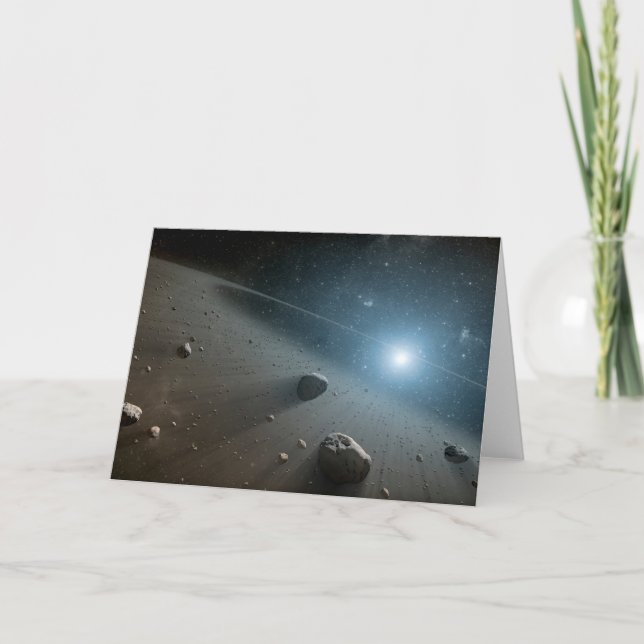 Ein Asteroidengürtel rund um den hellen Star Vega. Karte (Vorderseite)
