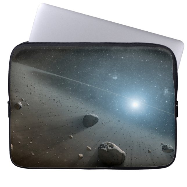 Ein Asteroidengürtel rund um den hellen Star Vega. Laptopschutzhülle (Vorderseite)