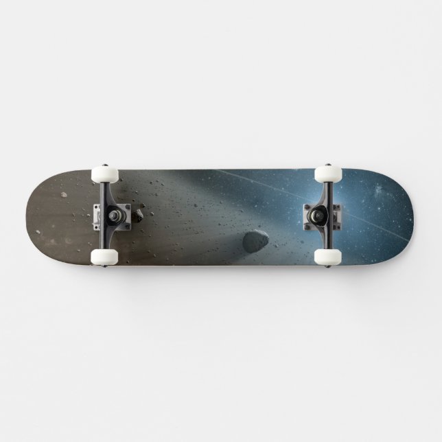 Ein Asteroidengürtel rund um den hellen Star Vega. Skateboard (Horizontal)