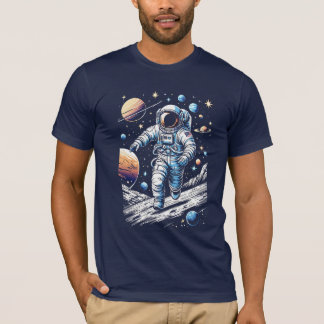 Ein Astronaut, der auf dem Mond läuft T-Shirt