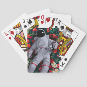 Ein Astronaut in den Blume Spielkarten