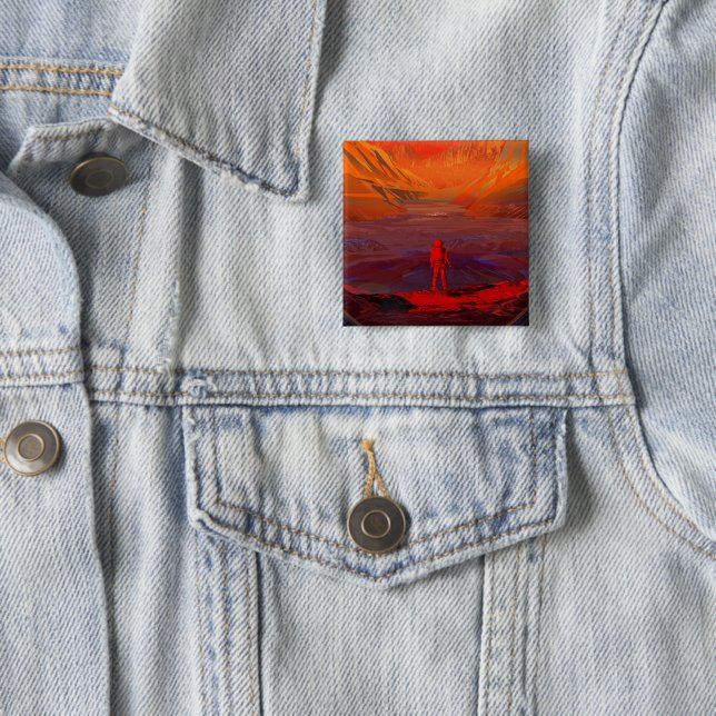 Ein Astronaut in den Mars Button (Beispiel)