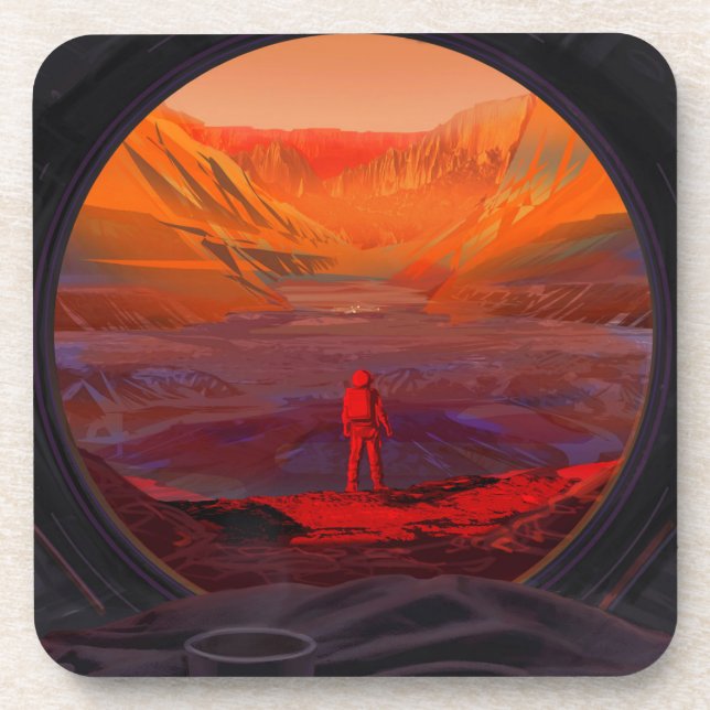 Ein Astronaut in den Mars Getränkeuntersetzer (Vorderseite)