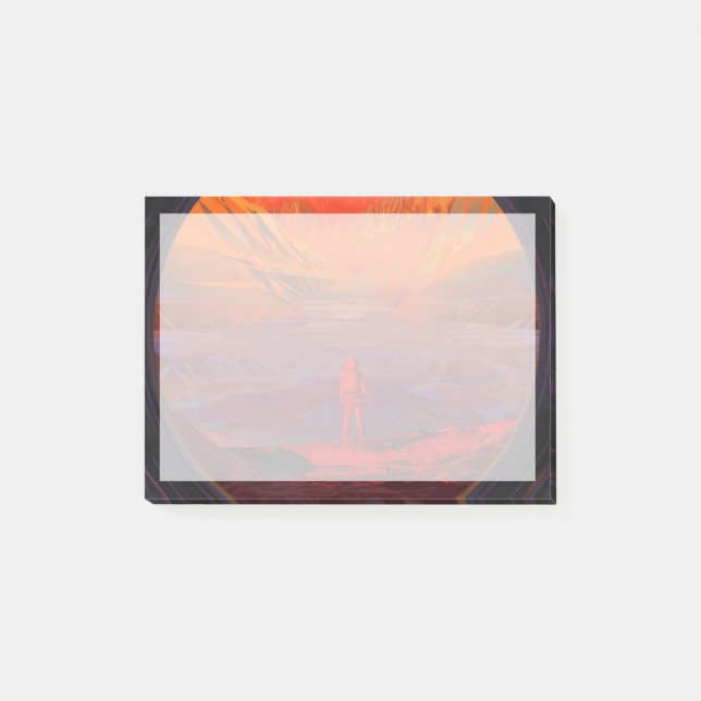 Ein Astronaut in den Mars Post-it Klebezettel (Vorderseite)