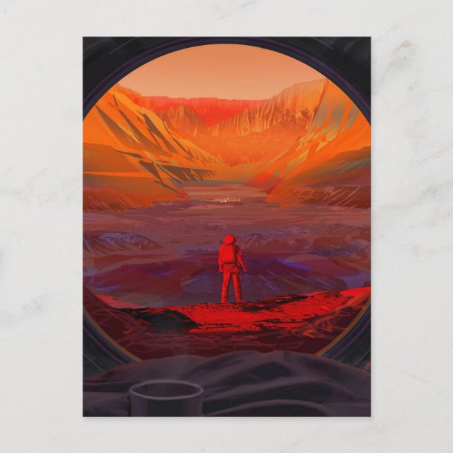 Ein Astronaut in den Mars Postkarte (Vorderseite)
