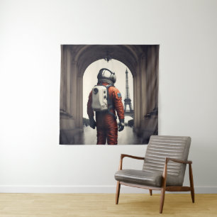 Ein Astronaut in Paris Wandteppich