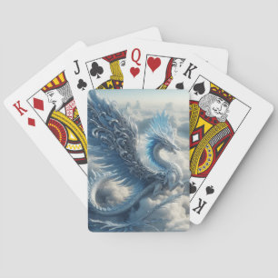 Ein Atemberaubender Drache umgeben von Wolken Spielkarten
