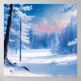 Ein atemberaubender Winterwald Poster
