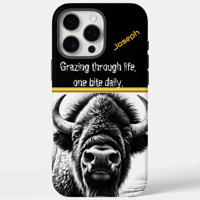 Ein atemberaubendes Buffalo in ruhiger Natur iPhone 16 Pro Max Hülle (Rückseite)