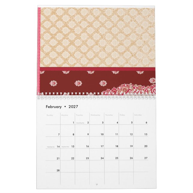Ein atemberaubendes indisches Hochzeitskleid mit E Kalender (Feb 2027)