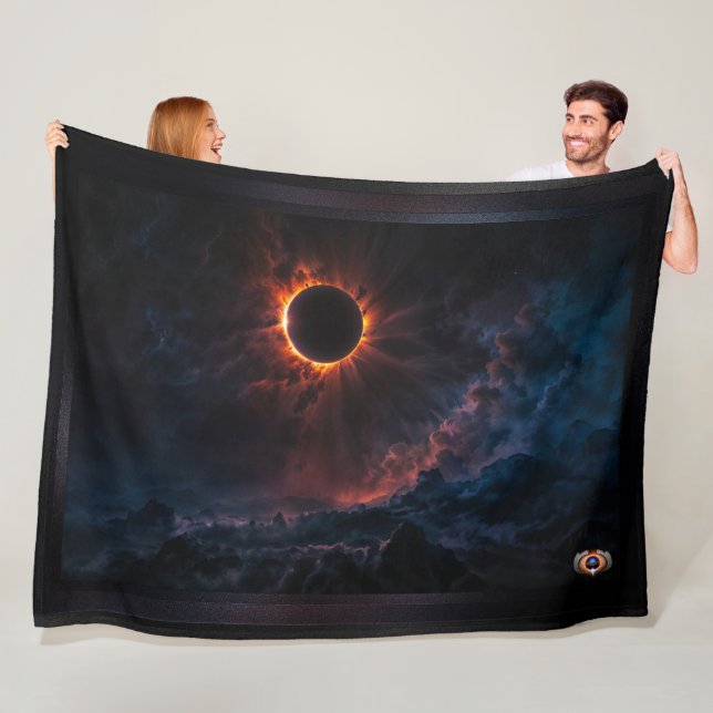 Ein atemberaubendes Sonnenbad Eclipse Kunst von Xz Fleecedecke (Beispiel)