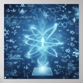 Ein auf einem Datenblatt überlagerter Mensch Poster