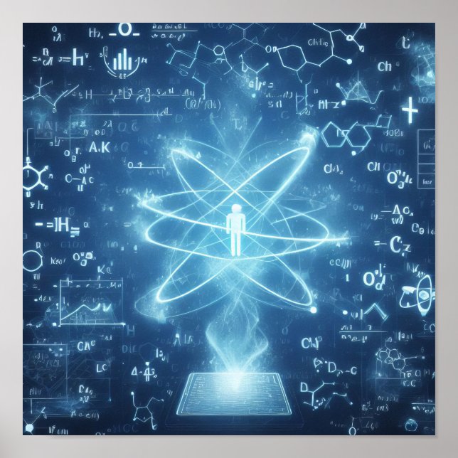 Ein auf einem Datenblatt überlagerter Mensch Poster (Vorne)