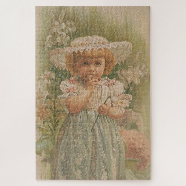 "Ein aufblühendes Ostern" Vintage-Illustration, ca (Vertikal)