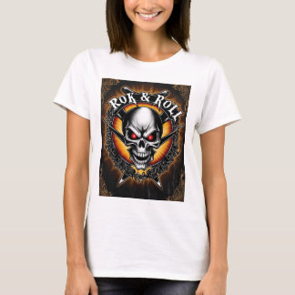 Ein auffallendes "Skull" Rock and Roll Band T-Shirt
