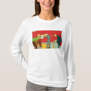 Ein aufregender Moment, Queue, die einen Kopf T-Shirt