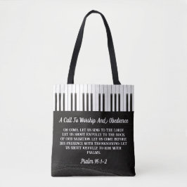 Ein Aufruf zum Verehren - Schwarz-Weiß-Klavierbild Tasche