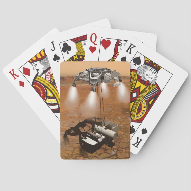 Ein aufsteigendes Fahrzeug Verlasse Mars. Spielkarten (Rückseite)