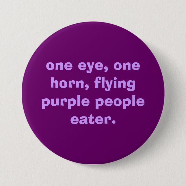 ein Auge, ein Horn, fliegender lila Leuteesser Button (Vorderseite)