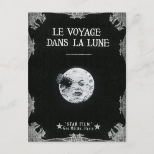 Ein Ausflug zum Mond Vintag Retro Französisches Ki Postkarte