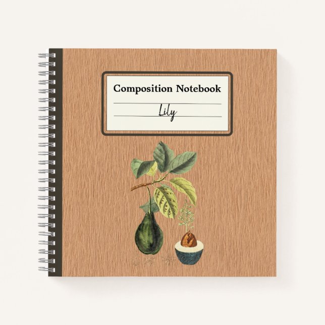 Ein Avocado auf einer Zweigstelle Personalisiert Notizbuch (Vorderseite)