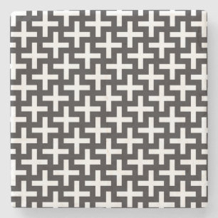 Ein b&w kopiert gemacht mit "plus" Zeichen Steinuntersetzer