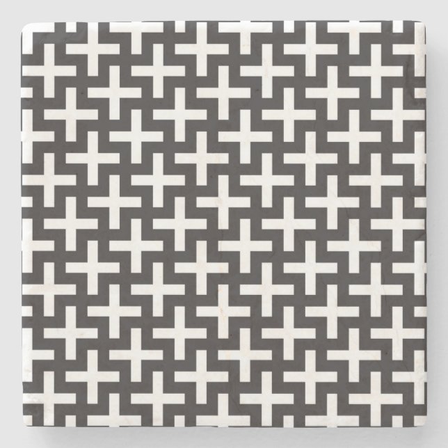 Ein b&w kopiert gemacht mit "plus" Zeichen Steinuntersetzer (Vorderseite)