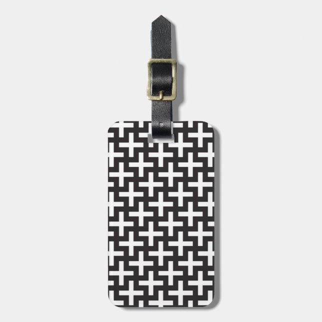 Ein b&w-Muster, hergestellt aus "plus"-Zeichen Gepäckanhänger (Vorderseite vertikal)