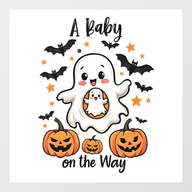 Ein Baby auf dem Weg Pastel Ghost Schwangerschaft  Fensteraufkleber (Blatt)